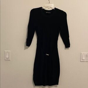 Armani Exchange Elegant Black Long Sleeve Dress